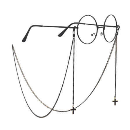 Black cross glasses cords