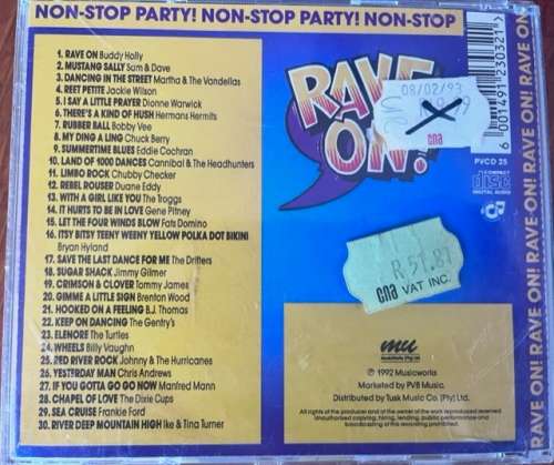 2 CD set - Rave on! volumes 1 and 2 - 60 smash hits (1992)