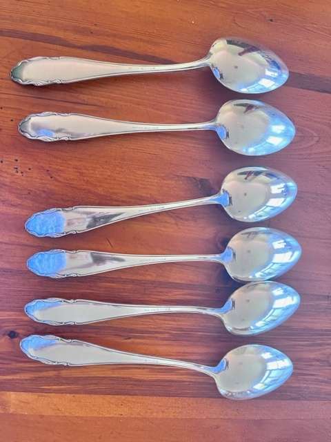6 beautiful silver-plated serving spoons (WMF90-4 German)- 25cm long each