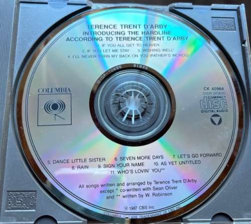 Introducing the hardline according to Terence Trent d`Arby (1987, US edition)