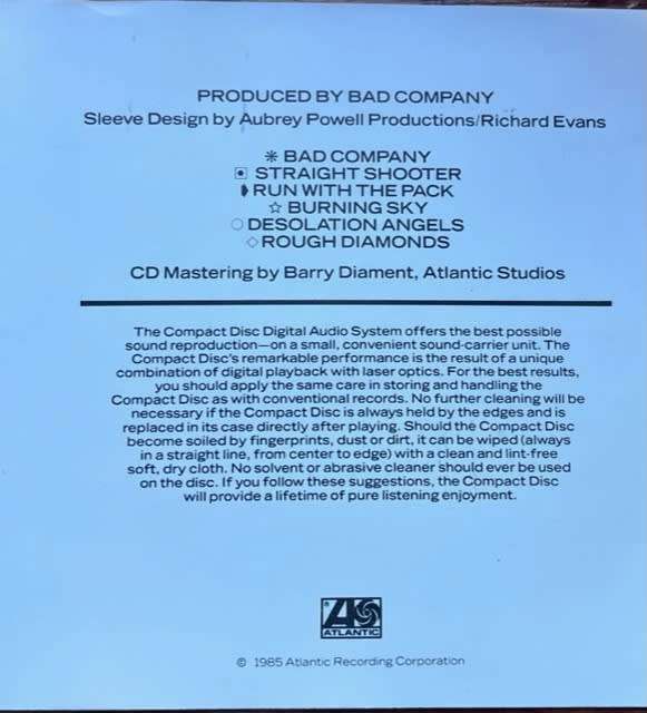 Bad Company - From 10 to 6 (1985, CD made in Germany) Code: 781 625-2
