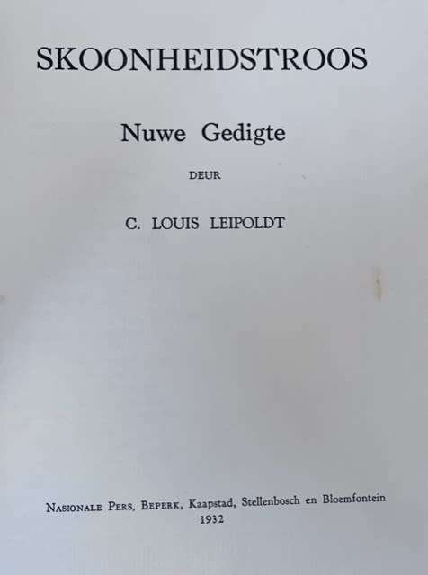 Skoonheidstroos (1932) - C. Louis Leipoldt