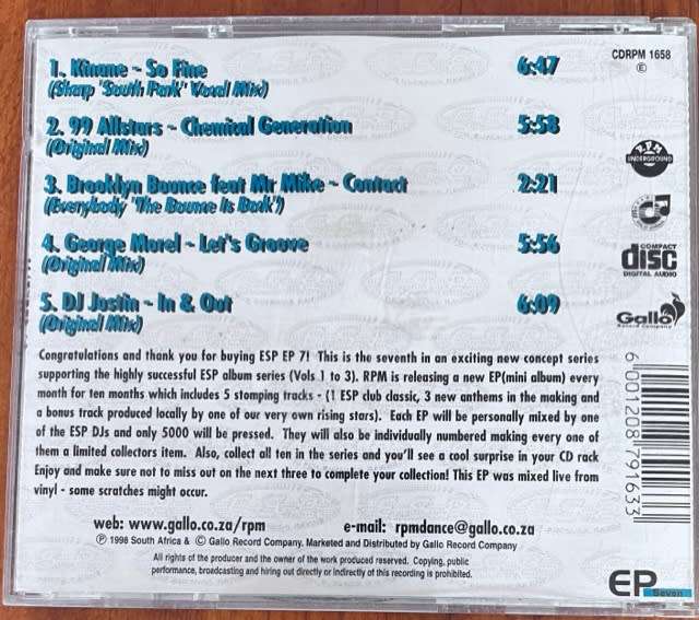 (CD) E.S.P. for superior raving, Volume 7 (1998) - The Ultimate DJ Mix by DJ Justin