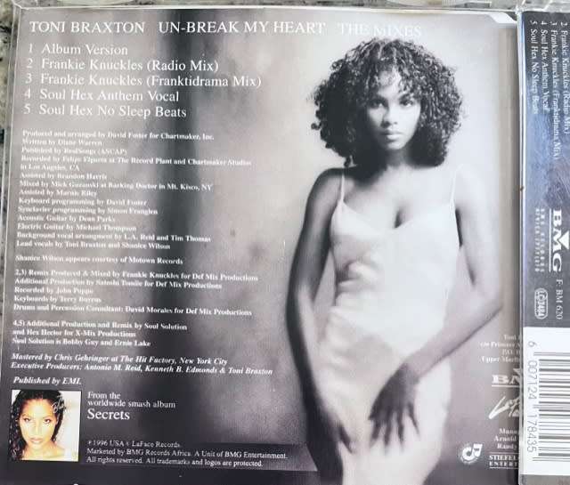 Un-break my heart (The mixes) - Tony Braxton (1996, made in RSA)