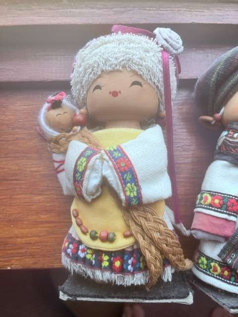 Set of 3 handmade wooden Chinese ethnic dolls