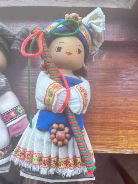 Set of 3 handmade wooden Chinese ethnic dolls