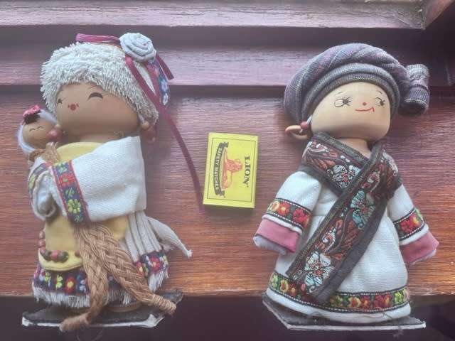 Set of 3 handmade wooden Chinese ethnic dolls