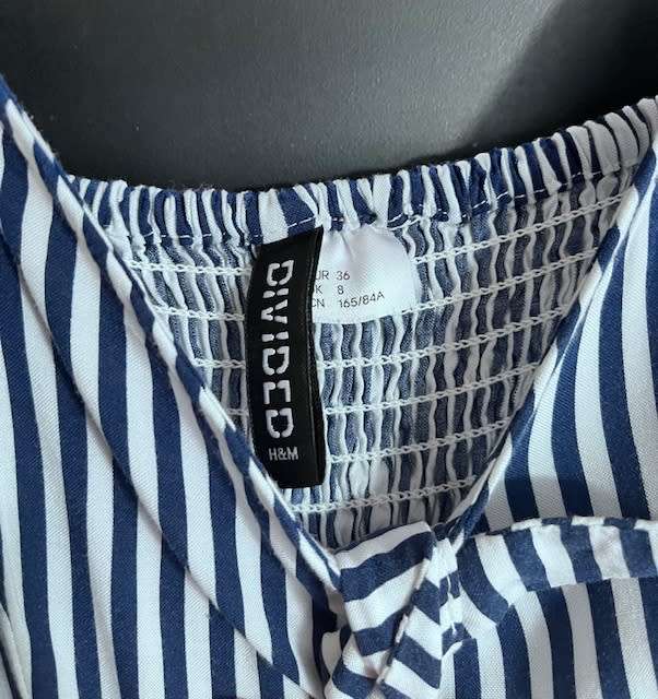 Stripy H&M viscose summer dress - size 8