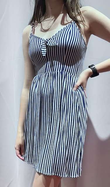 Stripy H&M viscose summer dress - size 8