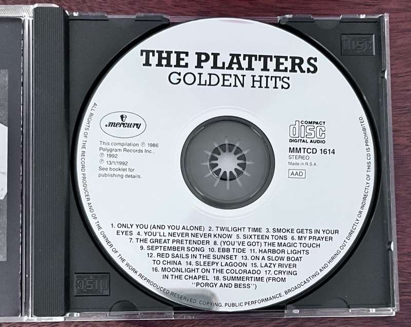 The Platters - Golden Hits CD (MMTCD 1614)
