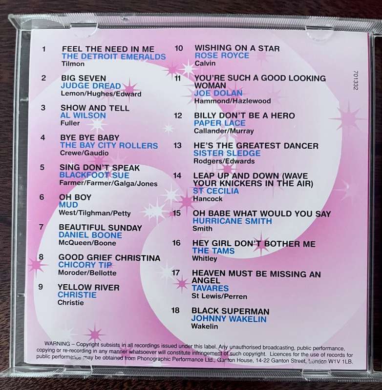 Hits of the 70s, vol. 1 (Hallmark) CD code: 701332
