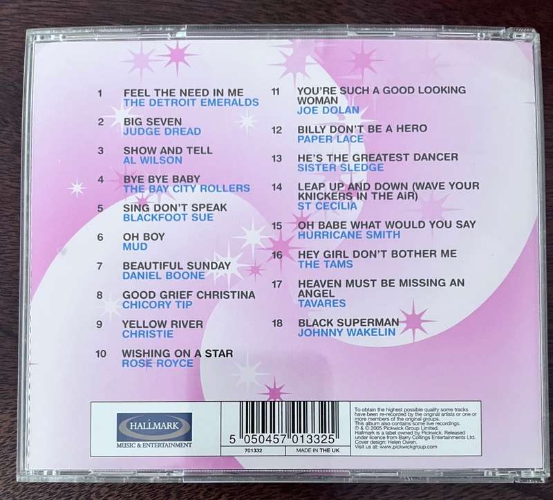 Hits of the 70s, vol. 1 (Hallmark) CD code: 701332