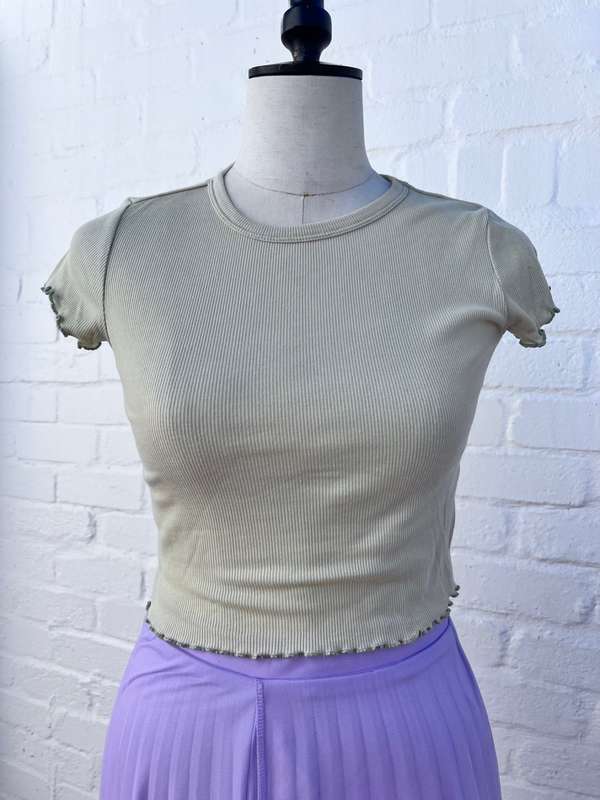 Light lime-colour crop top t-shirt (size small RT)