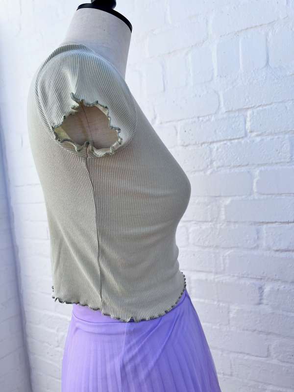 Light lime-colour crop top t-shirt (size small RT)