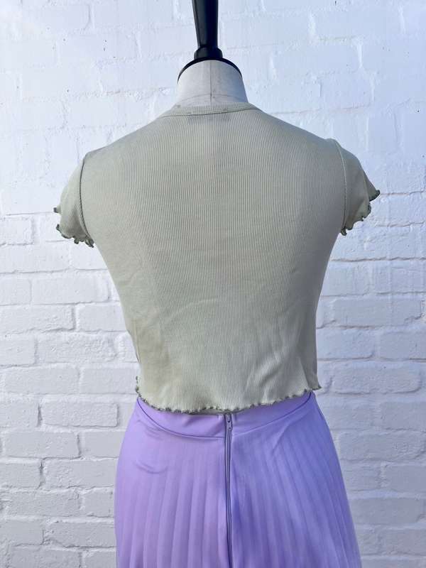 Light lime-colour crop top t-shirt (size small RT)
