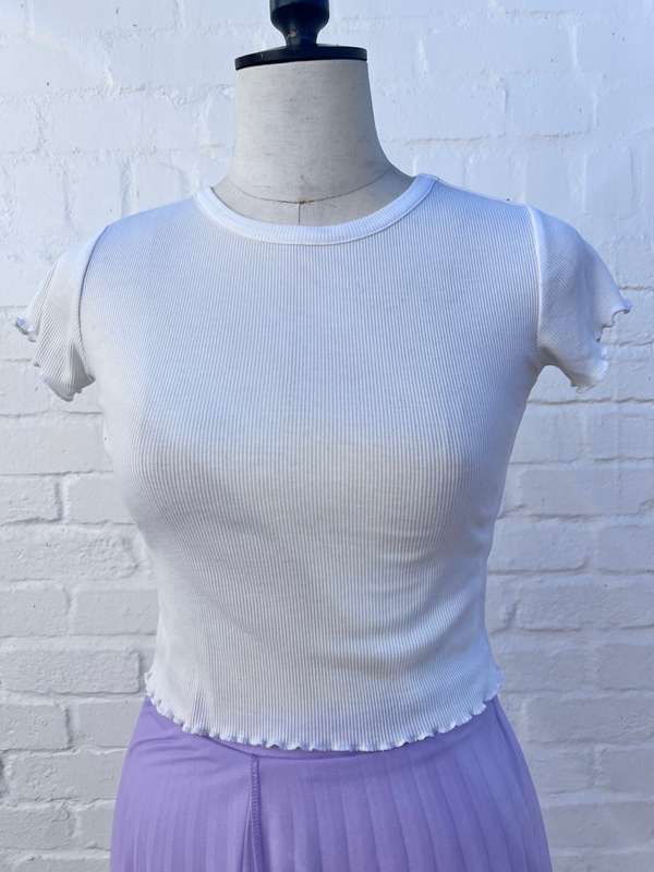 white crop top t-shirt (size small RT)