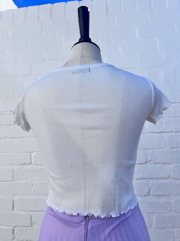 white crop top t-shirt (size small RT)