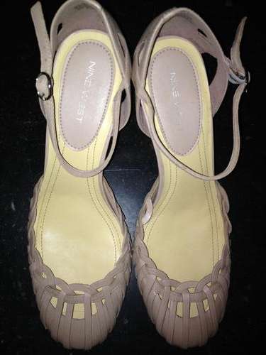 Nine West 100% off-white leather heels 9M - wedding/office/summer eve