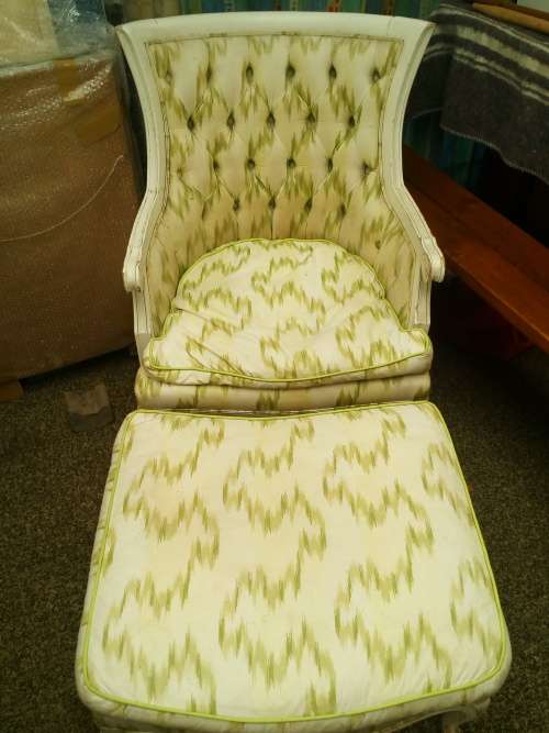 Vintage Chair with Footstool (possibly Queen Anne)