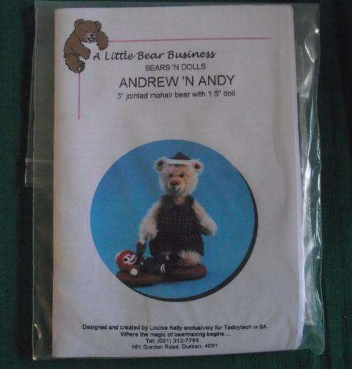 MOHAIR MINIATURE TEDDY BEAR KIT ANDREW & ANDY