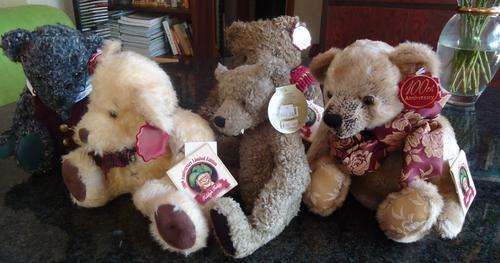 SET OF THREE 100TH ANNIVERSARY TEDDY BEARS