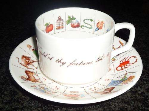 Royal Kendal Fortune Telling Tea Cup & Saucer Zodiac Signs