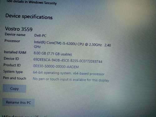 Dell Vostro 3559 15.6` Core i5 6th Gen Notebook