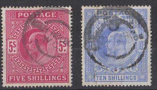 CV ++R10 000.00 VFU KGEVII GB 5/- and 10/-, SG 264-SG265