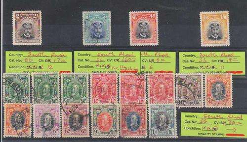 CV +R2600.00 MM/VFU Southern Rhodesia King George V Selection on a stockcard.