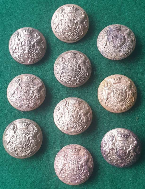 10 Antique brass buttons from Anglo Boer War