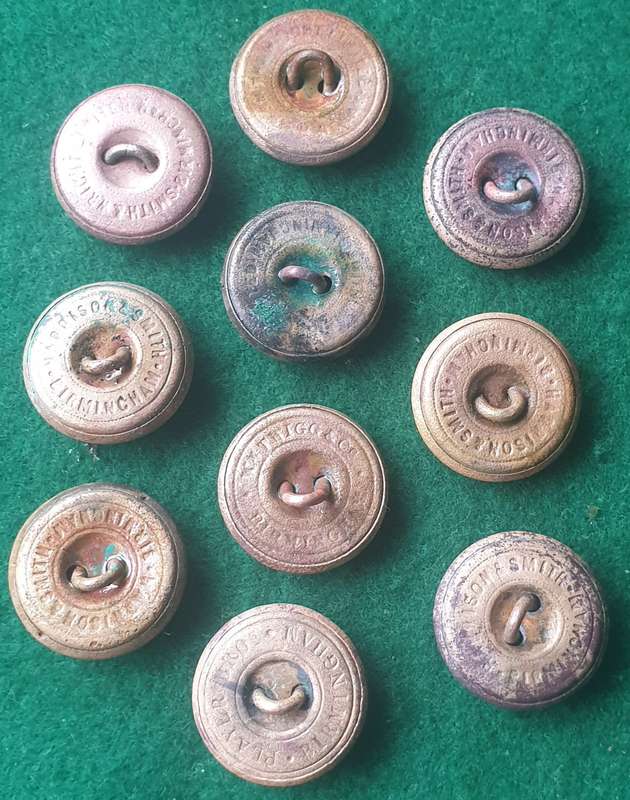 10 Antique brass buttons from Anglo Boer War