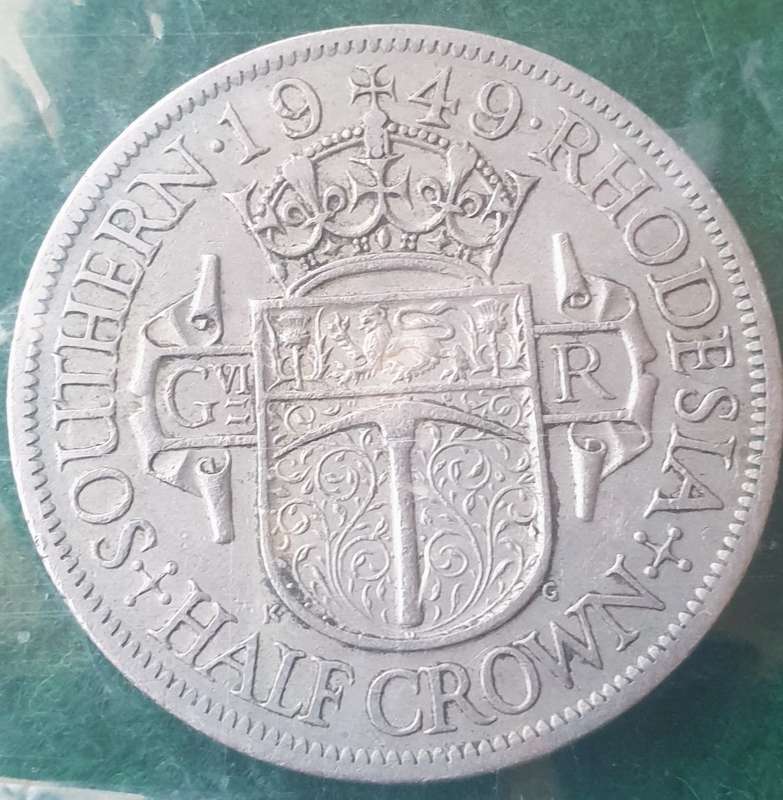 1949 Southern Rhodesia 1/2 crown