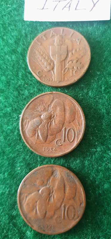 13 x antique and vintage Italian coins
