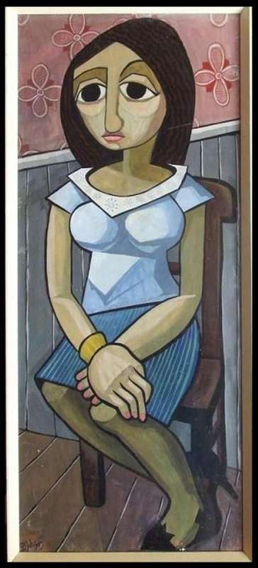 After Picasso- Seated lady- Surealistic work- Modern