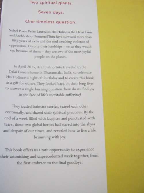 JOY,THE BOOK OF -HIS HOLINESS THE DALAI LAMA AND ARCHBISHOP DESMOND  TUTU WITH DOUGLAS ABRAMS