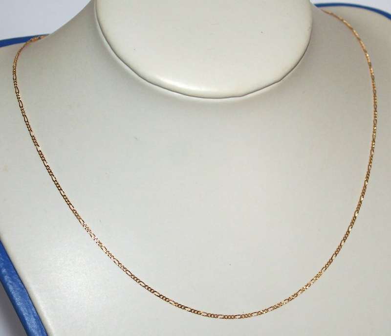 9k / 9ct gold CHAIN: 3+1 figaro, 1.2mm wide, 45cm
