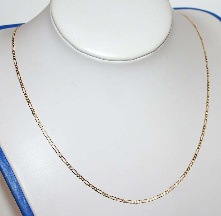 9k / 9ct gold CHAIN: 3+1 Figaro, 2.4mm wide, 45cm