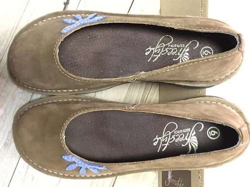 Freestyle UK size 6 Leather Roberta Nubuck Donkey/Skyblue Shoes