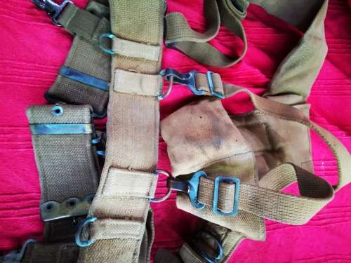 Patt 64 Rhodesian army yoke, belt plus all clips