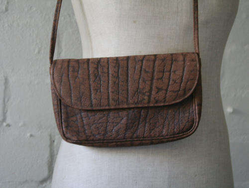 VINTAGE GENUINE BUFFALO LEATHER PURSE HANDBAG