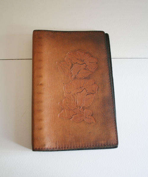 VINTAGE FLORAL EMBOSSED LEATHER BINDING COVER