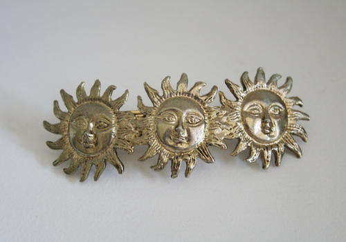 VINTAGE HAIR CLIP WITH SUN FACES