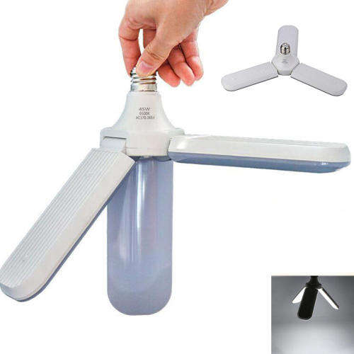 45W LED Foldable Fan Blade Light Bulb for Indoor Home Decor