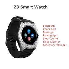 Z3 Smart Watch With SIM Card Slot Camera Message Reminder Step Tracker Gold