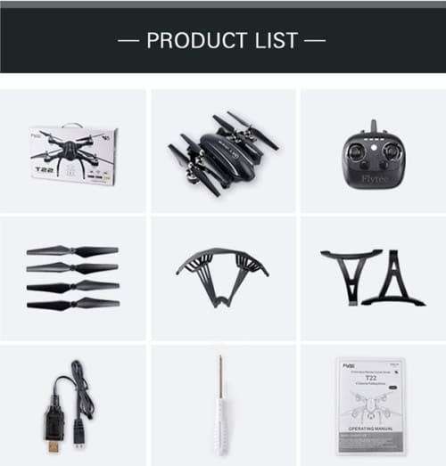 Flytec T22 24G Foldable RC Drone 4CH 6AXIS GYRO Aircraft with Hover Height Hold Function Remote Con