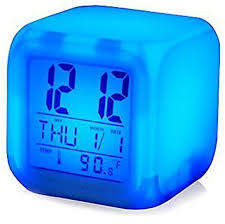LOF Lords of Fashion LED Color Changing Digital Alarm Clock with Date Time and Temperature