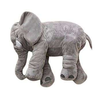 Stuffed Elephant Plush Pillow - Grey