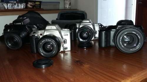 Job lot of 4 cameras, Canon EOS 700 QD, Pentax Z10, Minolta 404si Dynax, Minolta 500 si Dynax