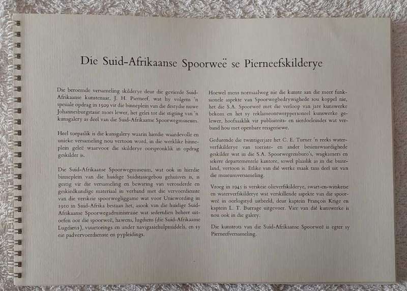 Aandenkingsbrosjure oor die Suid Afrikaanse Spoorwee se Pierneef skilderye