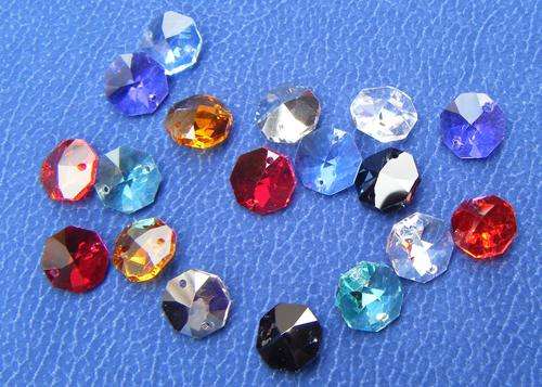Crystal Octagons - Mixed Colours 14mm
